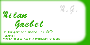 milan gaebel business card